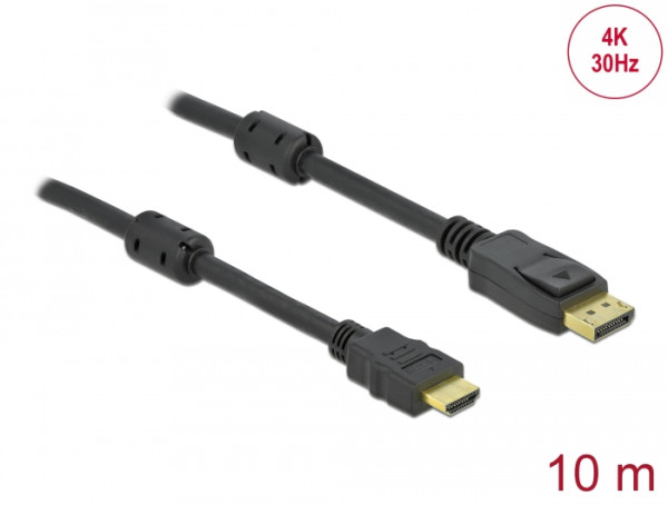 DeLOCK Passives DisplayPort 1.2 zu HDMI Kabel 4K 30 Hz 10 m (85962)