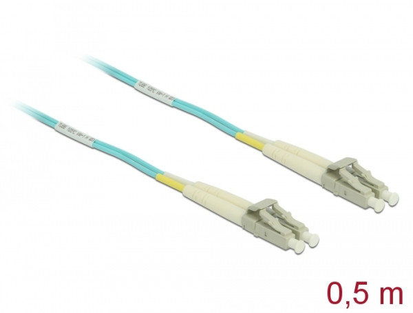 DeLOCK Kabel Lichtwellenleiter LC zu LC Multimode OM3 0,5 m (86549)