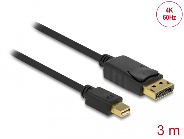 DeLOCK 3m Displayport Cable mini DisplayPort Schwarz (82699)