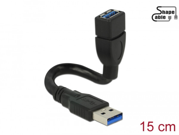 DeLOCK 0.15m 2xUSB3.0-A USB Kabel USB 3.2 Gen 1 3.1 Gen 1 0,15 m USB A Schwarz (83713)