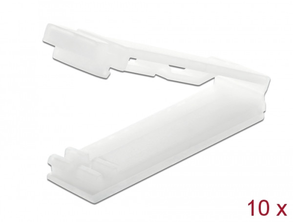 DeLOCK Flachbandkabelhalter mit Verschlussclip selbstklebend natur 10 Stück (60180)