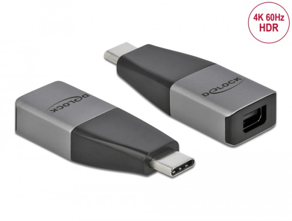 DeLOCK USB Type-C Adapter zu mini DisplayPort DP Alt Mode 4K 60 Hz – kompaktes Design (64121)