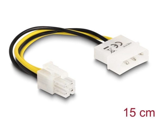 DeLOCK Cable P4 male > Molex 4pin male Mehrfarbig 0,13 m (82391)