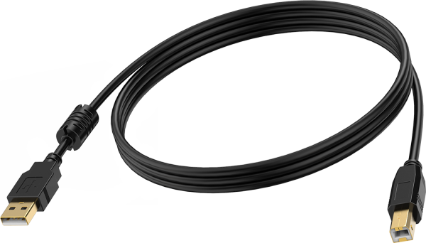 Vision TC 2MUSB/BL 1 USB Kabel USB 2.0 2 m USB A USB B Schwarz (TC 2MUSB/BL)