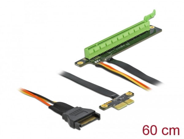 DeLOCK Riser Karte PCI Express x1 zu x16 mit flexiblem Kabel 80 cm (85763)