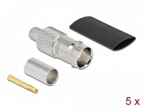 DeLOCK BNC Buchse zum Crimpen RG-59 mit passendem Schrumpfschlauch (90028)