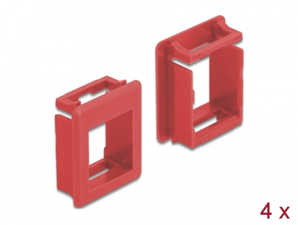 DeLOCK Keystone Halterung für Gehäuse 4 Stück rot (86762)