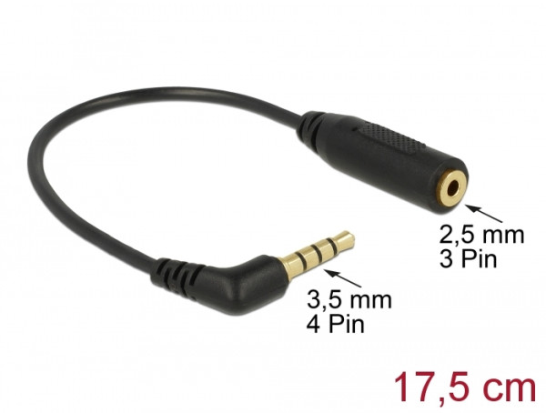 DeLOCK 0.175m 3.5mm/2.5mm Audio-Kabel 0,175 m Schwarz (65673)