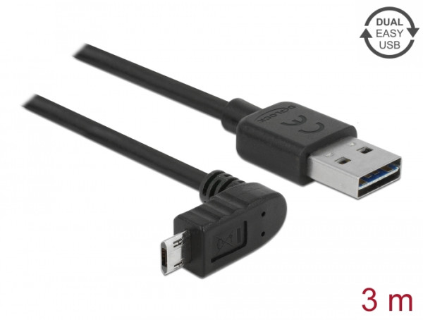 DeLOCK 83857 USB Kabel USB 2.0 3 m USB A Micro-USB B Schwarz (83857)