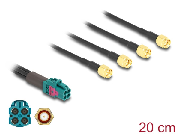DeLOCK Kabel Mini FAKRA Z Buchse quad zu 4 x SMA Stecker A-Typ Premium (90126)