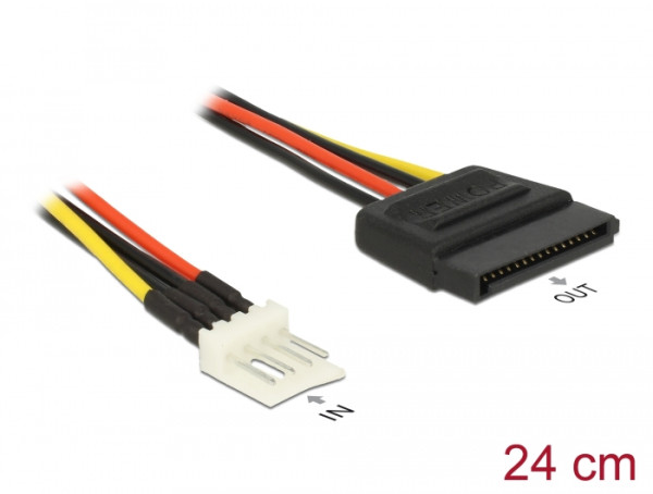 DeLOCK 0.24m SATA 15p / 4p 0,24 m (83877)