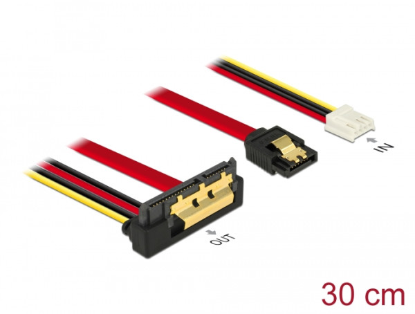 DeLOCK 85235 SATA-Kabel 0,3 m SATA 7-pin + Molex 4-pin SATA 22-pin Schwarz (85235)