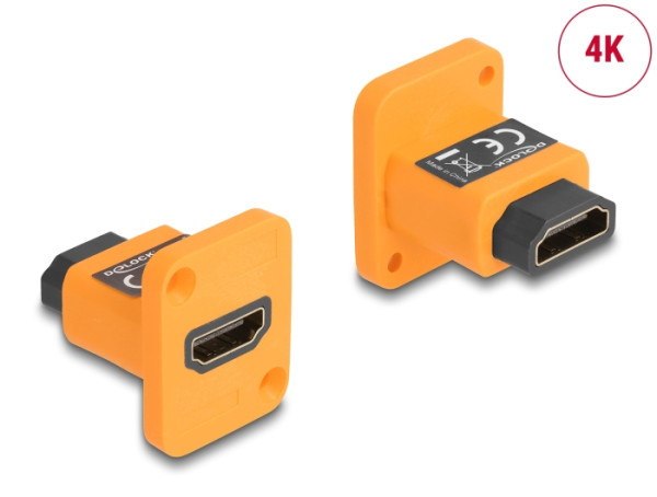 DeLOCK D-Typ Modul HDMI-A Buchse zu Buchse 4K orange (88001)