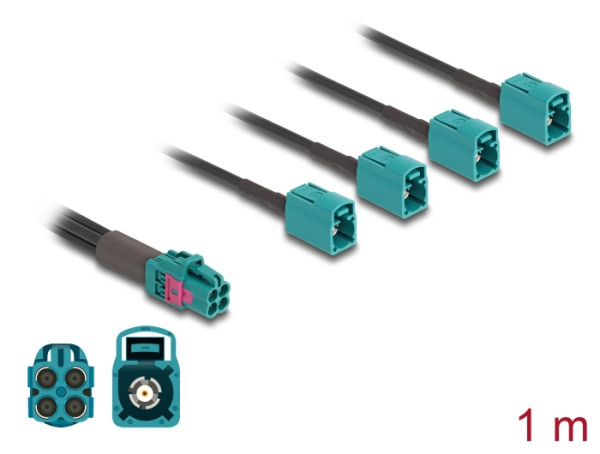 DeLOCK Kabel Mini FAKRA Z Buchse quad zu 4 x FAKRA Z Buchse A-Typ (90118)