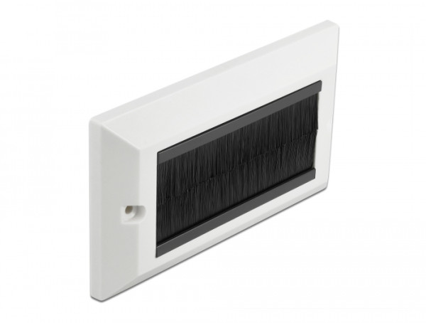 DeLOCK Kabelmanagement Abdeckblende 146 x 86 mm mit schwarzen Bürstenstreifen (66492)