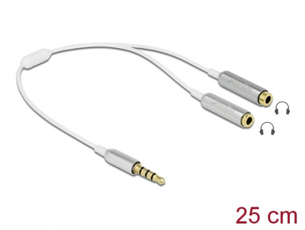 DeLOCK 65576 Audio-Kabel 0,25 m 3.5mm 2 x 3.5mm Weiß (65576)