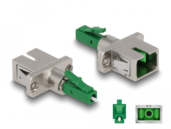 DeLOCK LWL Hybrid Kupplung LC Simplex Stecker zu SC Simplex Buchse grün (87943)