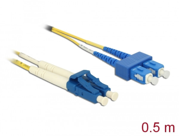 DeLOCK Kabel Lichtwellenleiter LC > SC Singlemode OS2 0,5 m (86548)