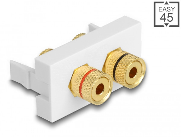 DeLOCK Easy 45 Modul 2 x Polklemme, Farbring rot / schwarz 22,5 x 45 mm (81397)