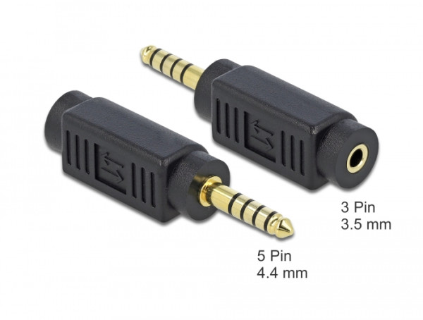 DeLOCK 65994 Kabeladapter 4.4 mm 5 pin 3.5 mm 3 pin Schwarz (65994)