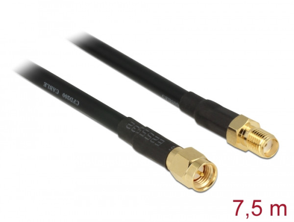 DeLOCK 89426 Koaxialkabel CFD200 7,5 m SMA Schwarz (89426)