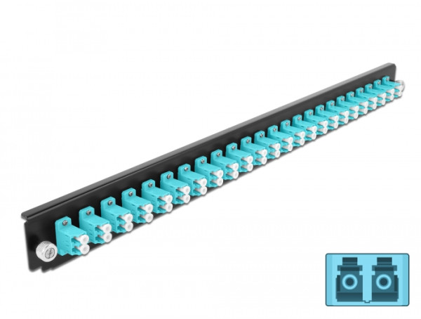 DeLOCK 19″ LWL Spleißbox Frontblende 24 Port LC Duplex aqua (43360)