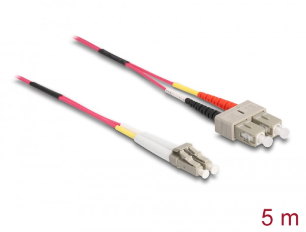 DeLOCK LC - SC, 5m InfiniBand/Glasfaserkabel Violett (84683)