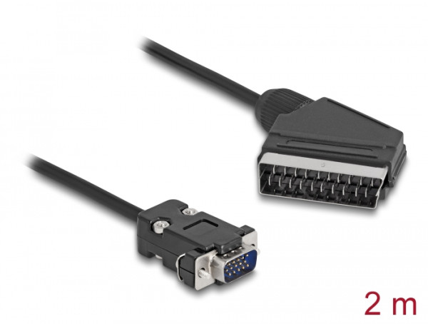 DeLOCK 65028 Videokabel-Adapter 2 m SCART 21-pin VGA D-Sub Schwarz (65028)