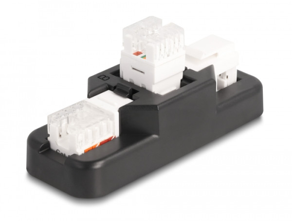 DeLOCK Keystone LSA Set mit Auflegehalterung RJ45 / RJ11 Cat.6 schwarz (87104)