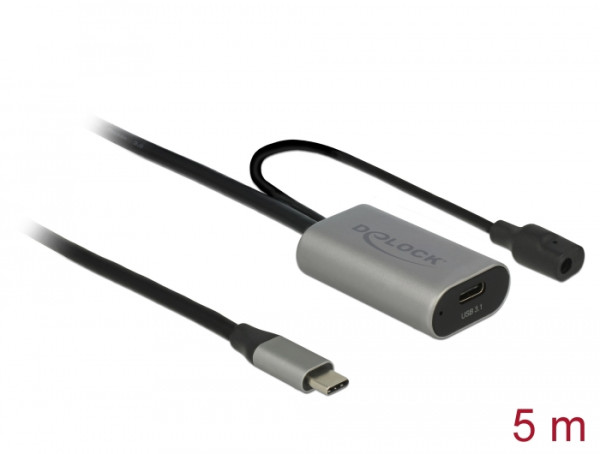 DeLOCK 85392 USB Kabel USB 3.2 Gen 1 3.1 Gen 1 5 m USB C Schwarz, Grau (85392)