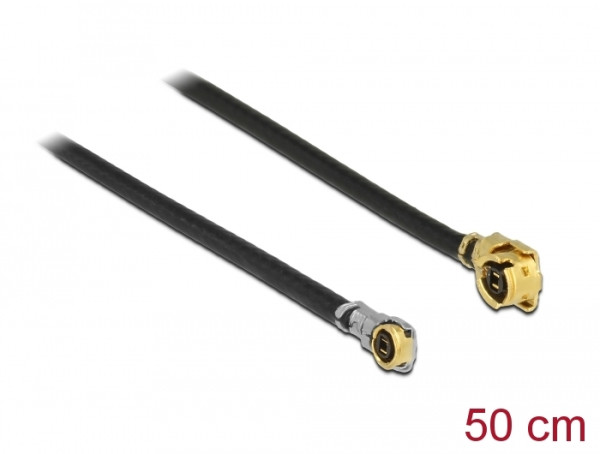 DeLOCK 89651 Koaxialkabel 1.13 0,5 m MHF I-PEX MHF IV/ HSC MXHP32 Schwarz, Gold (89651)