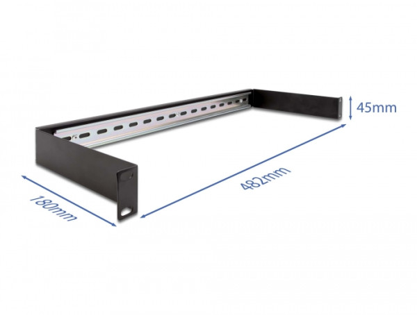 DeLOCK 19″ Hutschienenpanel 1 HE schwarz (66883)