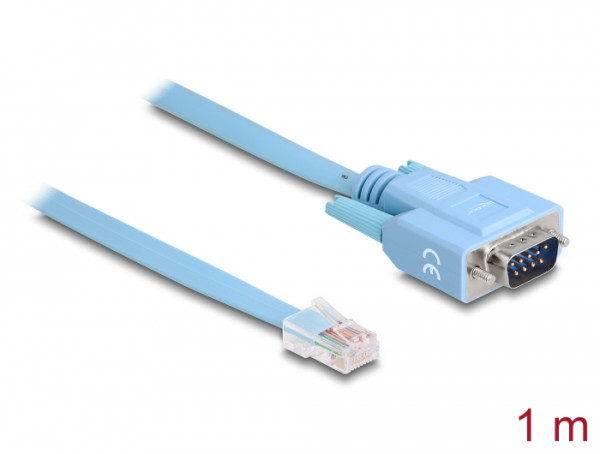 DeLOCK Adapter RS-232 DB9 Stecker zu 1 x Seriell RS-232 RJ45 Stecker 1 m (63353)