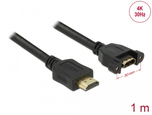 DeLOCK 1m 2xHDMI HDMI-Kabel HDMI Typ A Standard Schwarz (85102)