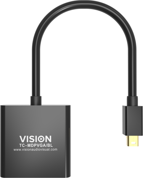 Vision TC-MDPVGA/BL Videokabel-Adapter Mini DisplayPort VGA D-Sub Schwarz (TC-MDPVGA/BL)