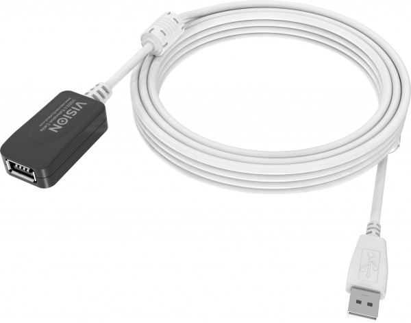 Vision TC 5MUSBEXT+ USB Kabel USB 2.0 5 m USB A Weiß (TC 5MUSBEXT+)