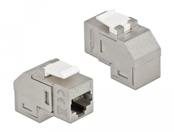 DeLOCK Keystone Modul RJ45 Buchse zu RJ45 Buchse Cat.6A 90° gewinkelt (86997)