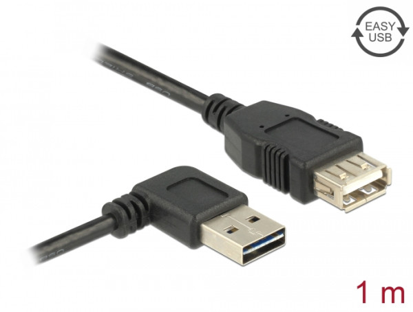 DeLOCK 1m, USB 2.0-A - USB 2.0-A USB Kabel USB A Schwarz (83551)