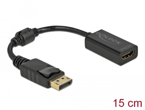 DeLOCK Adapter DisplayPort 1.1 Stecker zu HDMI Buchse Passiv schwarz (61011)