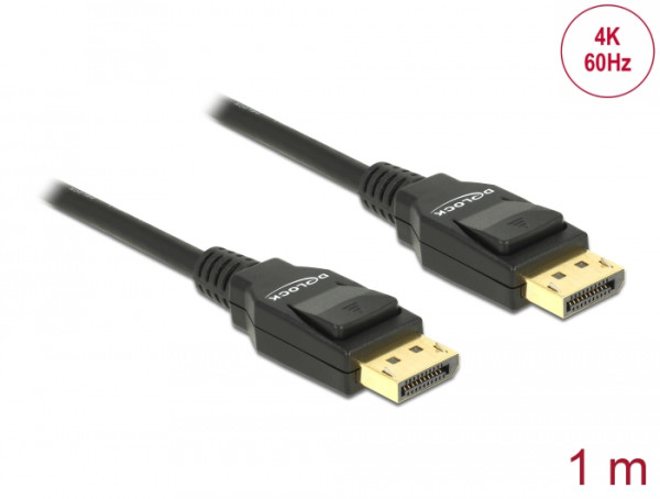 DeLOCK Cable DisplayPort 1.2 male > DisplayPort male 4K 1 m Schwarz (82423)