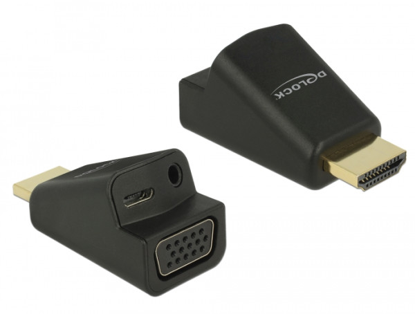 DeLOCK 65895 Kabeladapter HDMI A VGA & 3.5 mm Audio Schwarz (65895)
