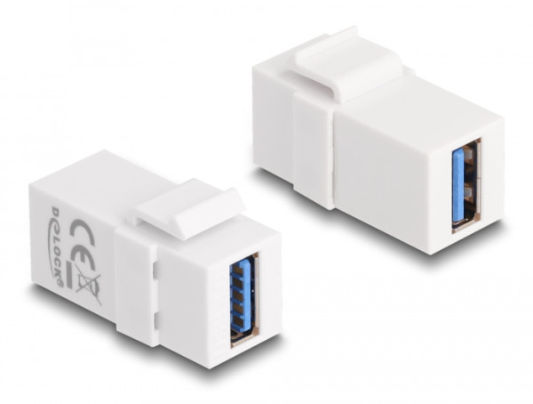 DeLOCK Keystone Modul USB 3.0 A Buchse zu USB 3.0 A Buchse weiß 1:1 (87832)