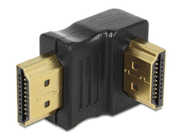 DeLOCK Adapter HDMI male > HDMI male 90° down HDMI 1.3 Schwarz (65073)