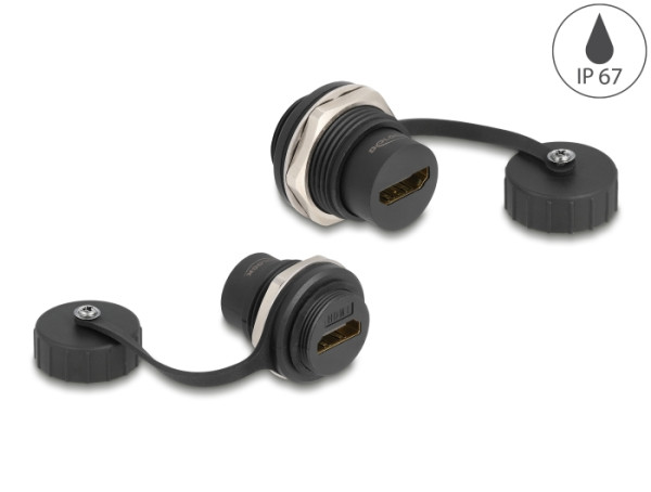 DeLOCK HDMI-A Einbaubuchse mit Verschlusskappe IP67 staub- und wasserdicht (86963)