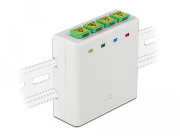 DeLOCK LWL Anschlussdose für Hutschiene 4 x SC Simplex oder LC Duplex (85921)