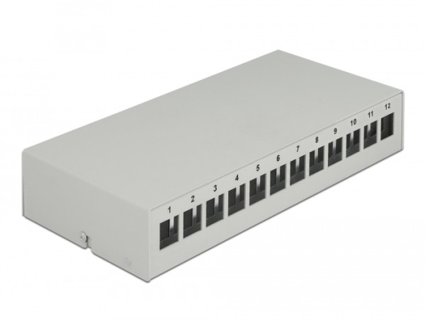 DeLOCK Keystone Patchpanel 12 Port grau (43414)