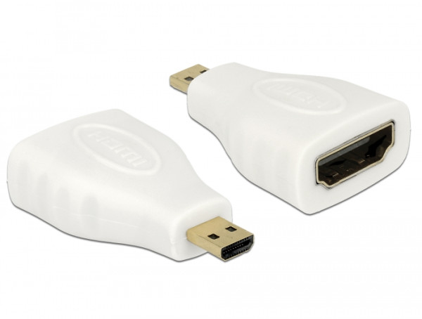 DeLOCK 65276 Kabeladapter 19-p micro HDMI-D M 19-p HDMI-A F Weiß (65276)