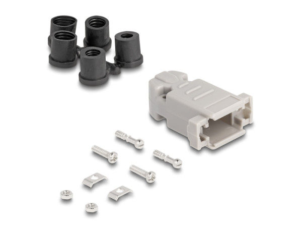 DeLOCK D-Sub Gehäuse für 9 Pin Stecker / Buchse mit Gummidichtungen (67027)