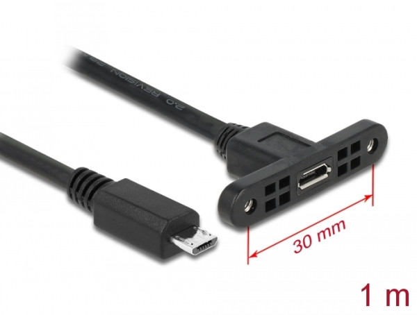 DeLOCK 1m, 2xUSB2.0 Micro-B USB Kabel USB 2.0 Micro-USB B Schwarz (85246)
