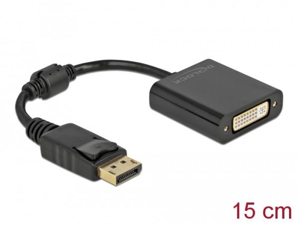 DeLOCK Adapter DisplayPort 1.1 Stecker zu DVI Buchse Passiv schwarz (61008)